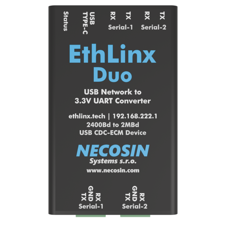 EthLinx Duo | Convertitore dati USB UART 2x tramite socket TCP